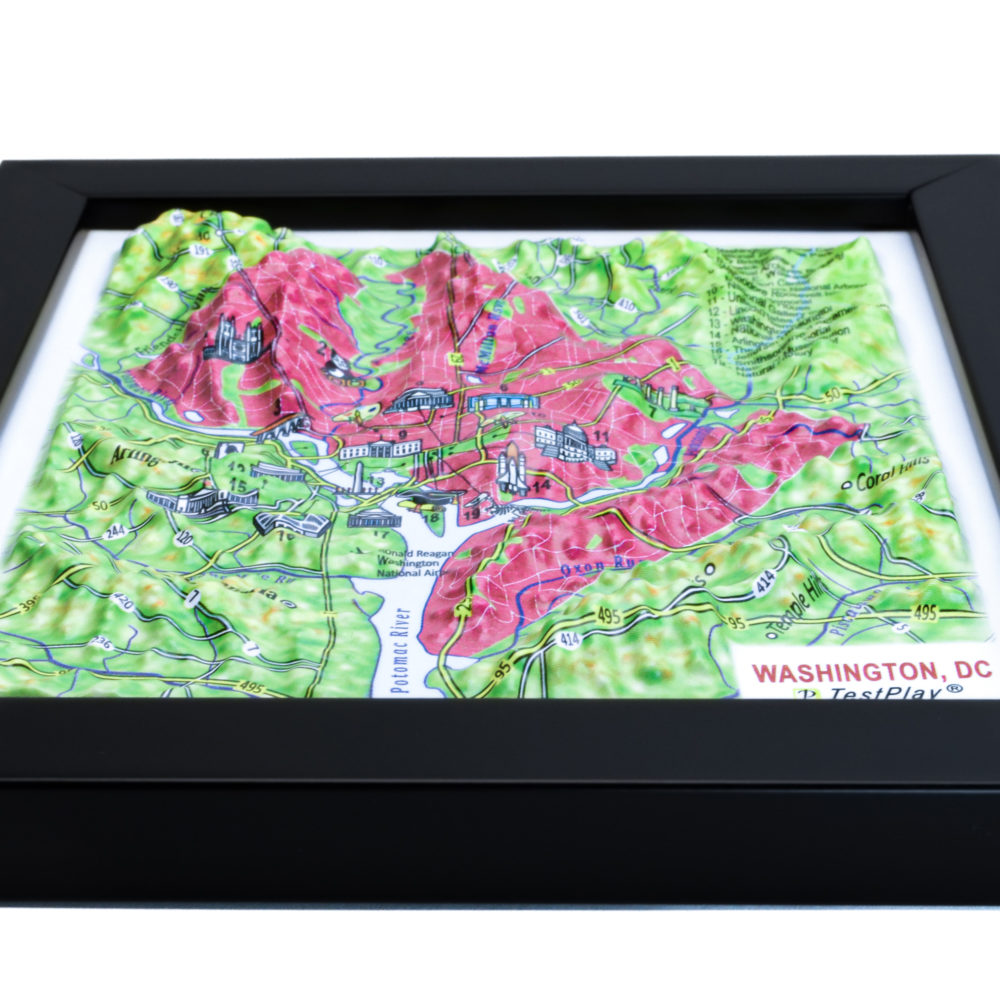 Washington, DC 3D Map by TestPlay - Souvenir, Keepsake, Decor