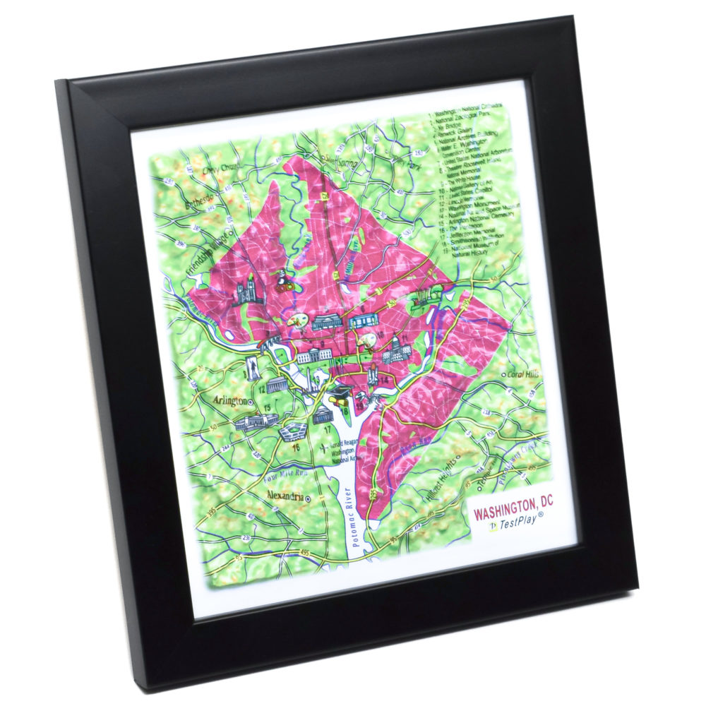 Washington, DC 3D Map by TestPlay - Souvenir, Keepsake, Decor