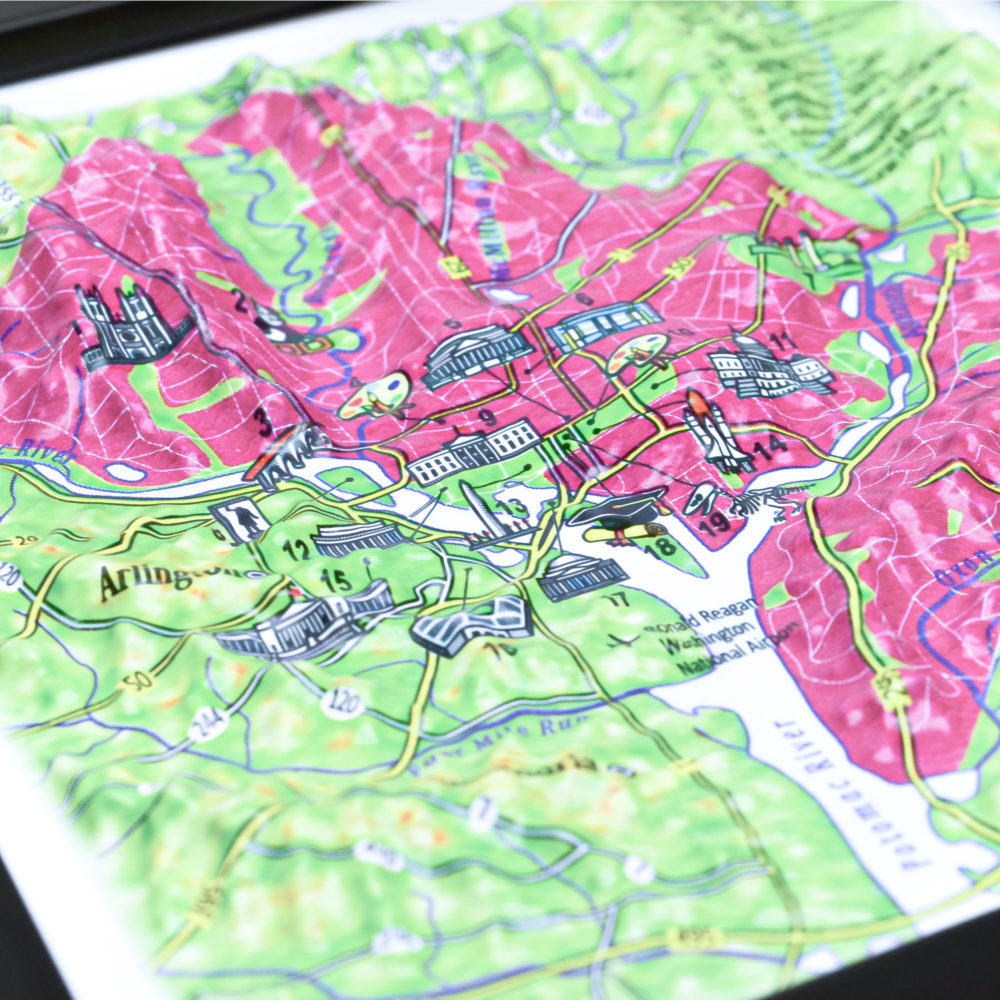 Washington, DC 3D Map by TestPlay - Souvenir, Keepsake, Decor