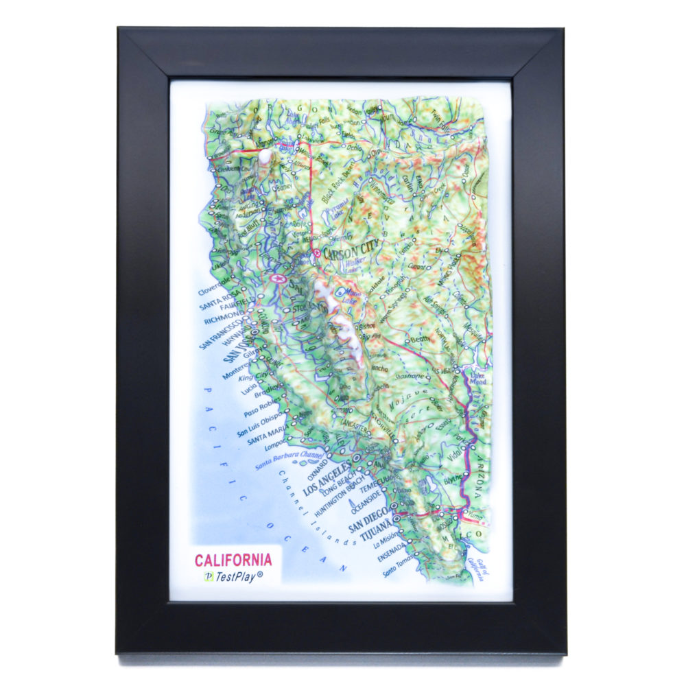 California 3D Map by TestPlay - Souvenir, Keepsake, Decor