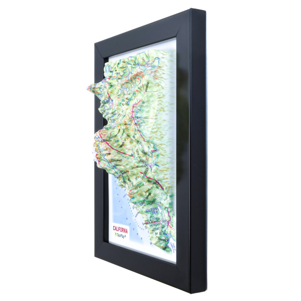 California 3D Map by TestPlay - Souvenir, Keepsake, Decor