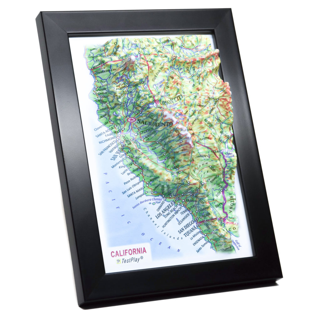 California 3D Map by TestPlay - Souvenir, Keepsake, Decor