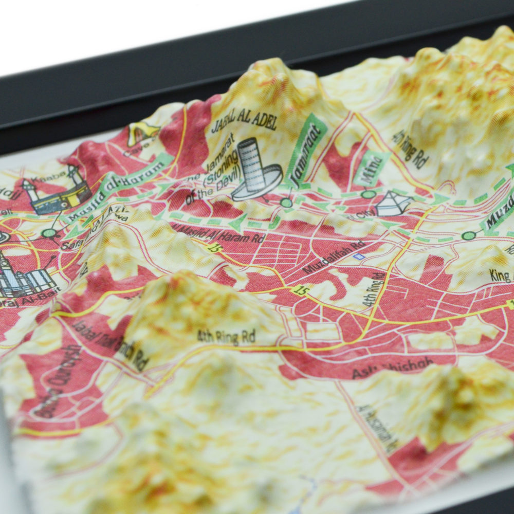 Mecca Hajj Route 3D Map by TestPlay — Raised Relief City Map